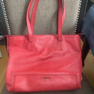 Fossil Red Pebbled Leather Purse